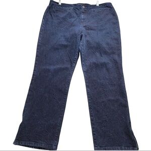 Lauren Jean Co Indigo Wash Rigid Denim Ankle Zippers Jeans Women's Size 16x27